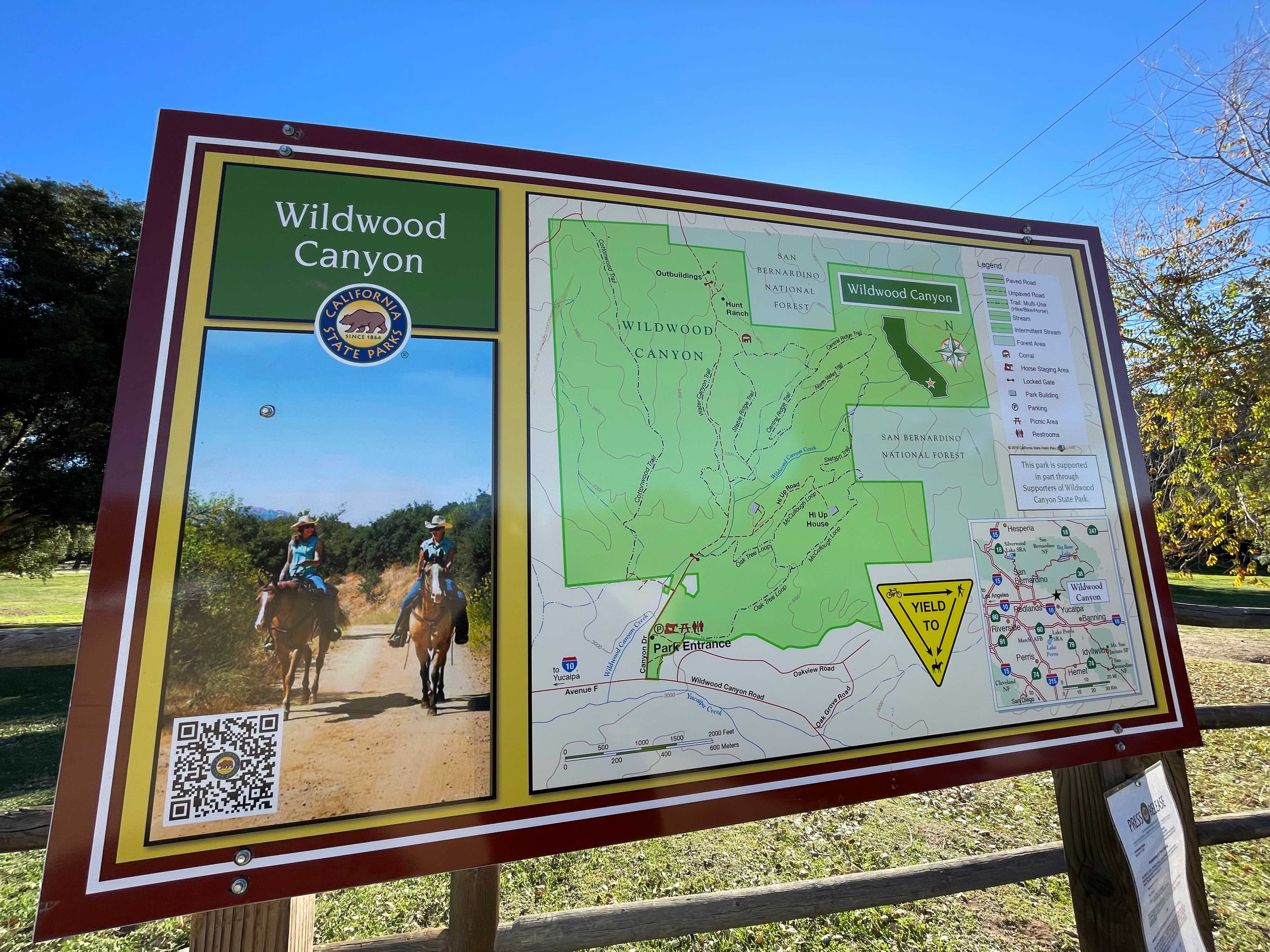 Wildwood Canyon State Park Sign